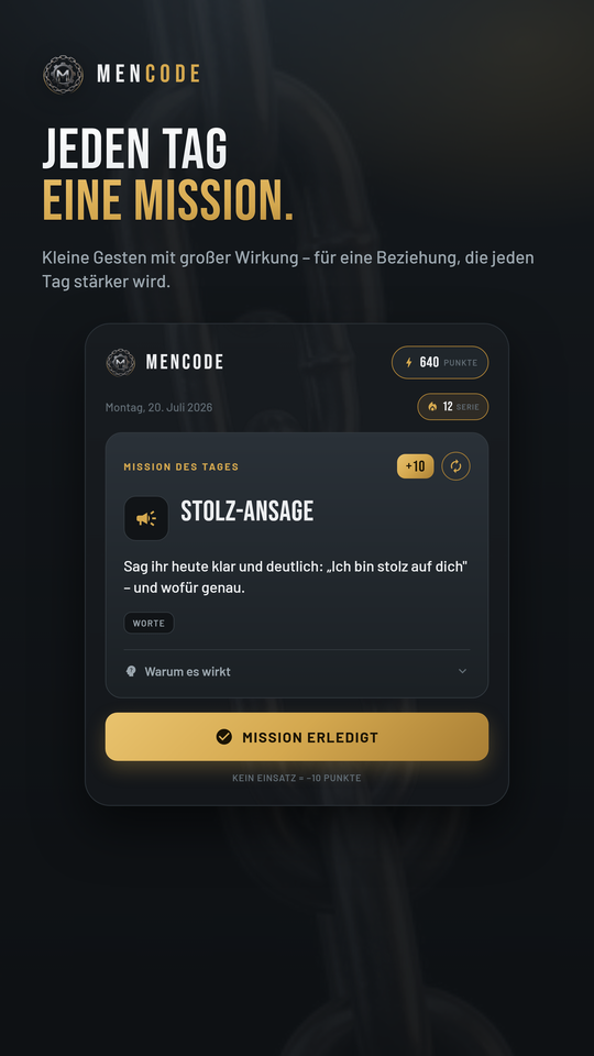 MenCode App – Mission des Tages